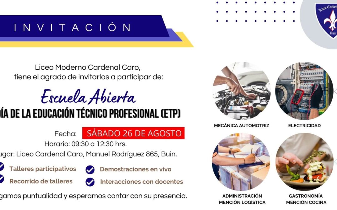 Invitación Escuela Abierta 2023: Día de la Educación Técnico Profesional